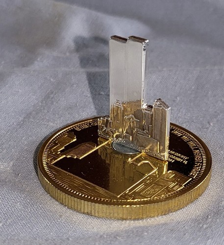Moneda 3D Oro Plata 9/11 11 Septiembre One World Trade Center Magnética Stand Up - Imagen 17 de 24