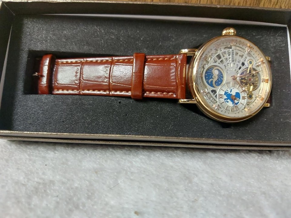 IK COLOURING Mens Luxury Skeleton Automatic Mechanical Wrist Watches