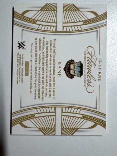 2024 WWE Flawless Kane Finishing Moves Rosso Rubino Auto 11/15 - Foto 7 di 7