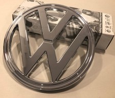 Original VW Zeichen Emblem T2 T2b Bus Trans. vorn Chrom 241853601E NEU 180mm