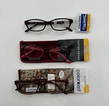 Foster Grant Reading Glasses Non Prescription Magnification 3 Pairs 2.00 NEW