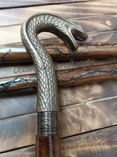 Snake Designer Head Handle Victorian Wooden Handmade Walking Stick Cane Gift