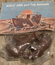 Vintage Arco Noah's Ark Playset Animals Elephants Hippos Hippopotamus in pack