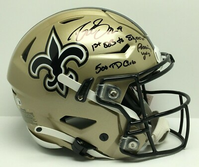 brees speedflex helmet logo Drew Brees Signed FS SpeedFlex Helmet 