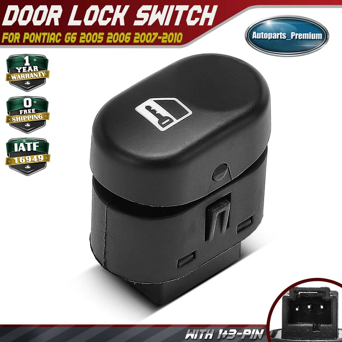 Front Left/Right Door Lock Switch For Pontiac G6 (2005-2010) – Direct Replacement, Unbranded