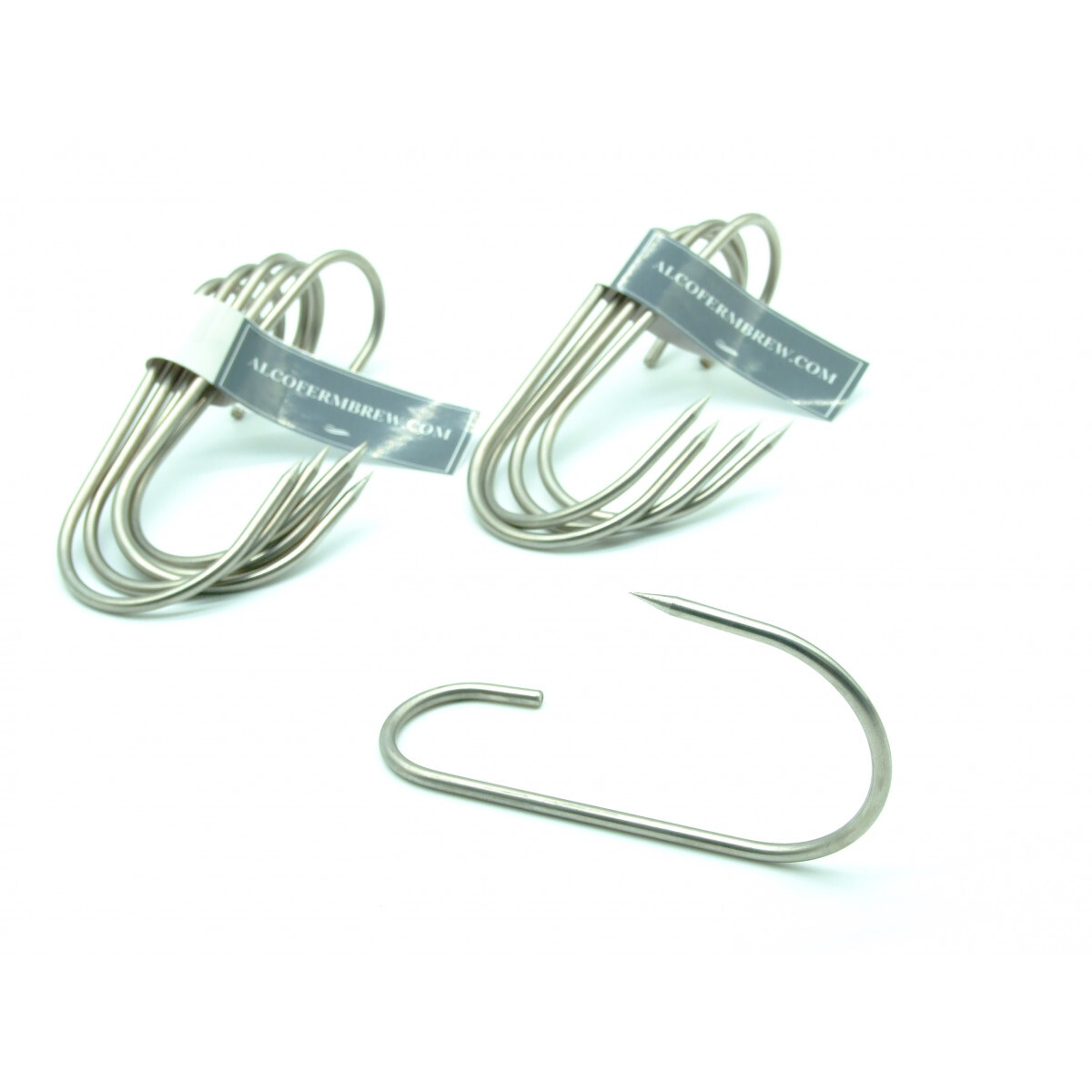 AlcoFermBrew Lot De 10 Crochets Pour Fumer Les Poissons | Crochets Pour Filet De Poisson | Hameçons à Viande | Hameçons à Fumer | Hameçons De Boucher