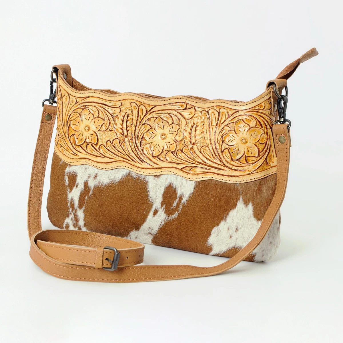 Crossbody Bag Handbag Leather Ladies Western Cowhide Tooling Bags Merbaa