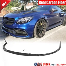 For Mercedes Benz W205 C205 C63 S  Coupe Real Carbon Front Bumper Lip Spoiler