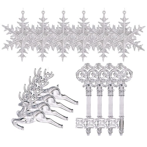 4 Sets Christmas Tree Ornaments Xmas Hanging Key Decors Pendant