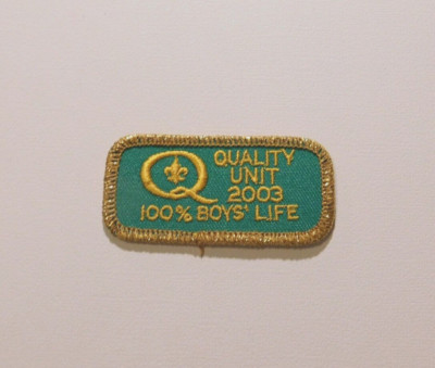Lot of 1 Boy Scout Patch Quality Unit 2003 100% Boys' Life Badge New Gold Trim
