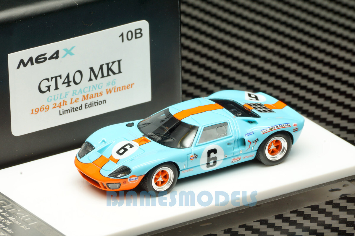 SCM MY64 10B Ford GT40 MK I 1969 Lemans Winner gulf blue #6 Resin