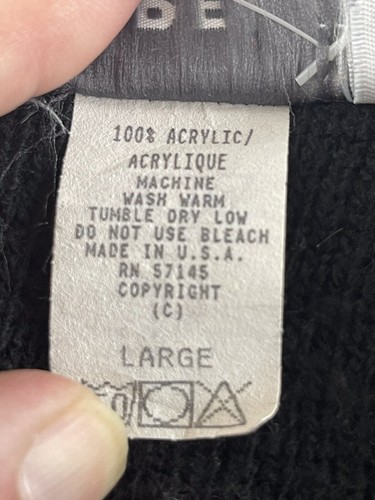 Vintage 80s Las Vegas Raiders Sweater Men’s Large Black Long Sleeve Made In USA - Picture 3 of 6