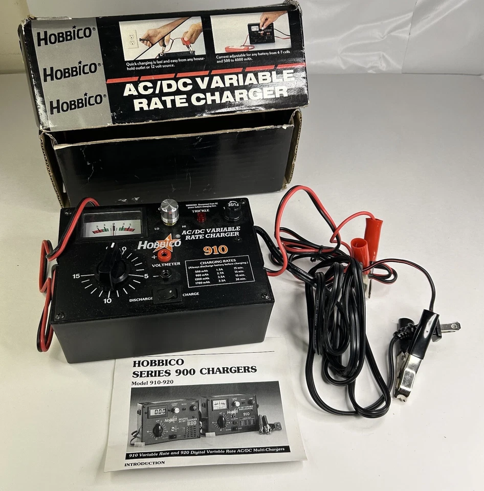 Vintage NIB Hobbico 910 Series AC/DC Auto Charger for R/C Ni-Cad Batteries - Image 2 of 4