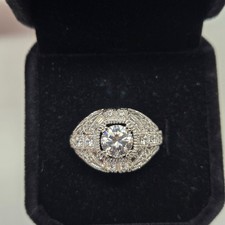 925 Sterling Silver Marked Engagement Ring CZ Size 7