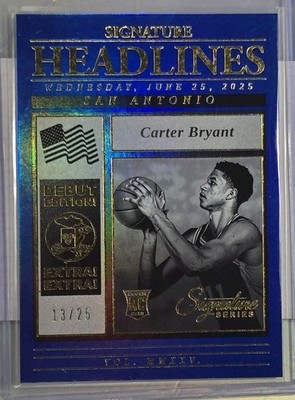 2025/26 Panini Signature Series Headlines CARTER BRYANT RC Blue Foil /25 #16