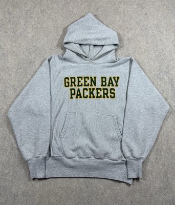 Vintage 90s Champion Reverse Weave Hoodie Mens L Gray NFL Green Bay Packers