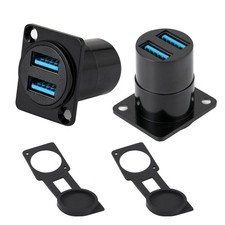 2 PCS Dual USB3.0 Panel Mount Connector OType Female Pass Through Coupler