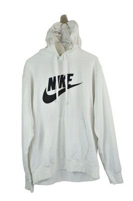 NIKE weißer Hoodie Gr. M Herren Pullover Sportpullover Freizeit Spellout Logo Gym