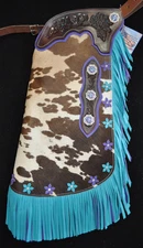 Custom Made Leather Chinks/Hair On Cowhide Bling Chinks/Made In USA