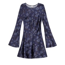 Ganni Satin Blue Rose Dress Size 34 EU / US 2