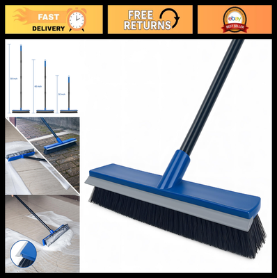 #ad #ad 16quot; 2 in 1 Squeegee Push Broom with 58quot; Long Handle for Outdoor Cleaning Patio $35.99