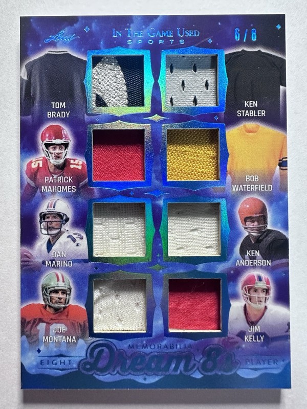 2025 Leaf In The Game Used Dream 8s BRADY MAHOMES MONTANA MARINO Patch /8 #D8-3