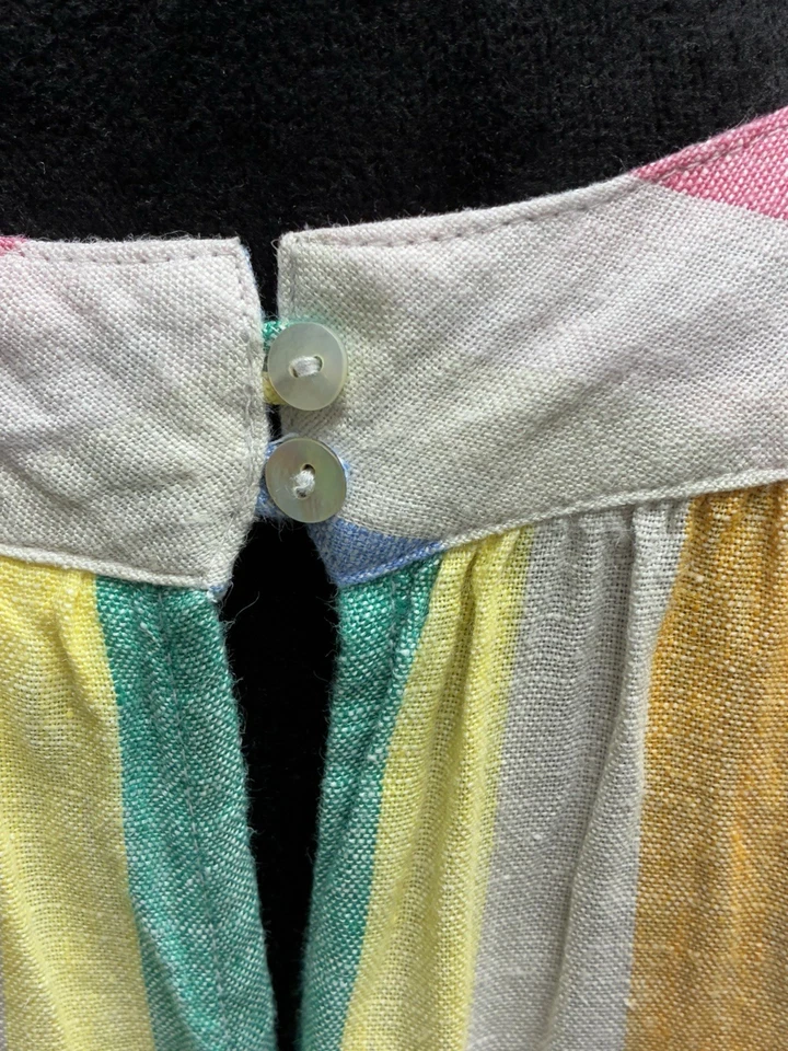 C & C California 100% Linen Halter Dress Women's Small Colorful Resort Wear - Image 3 of 4