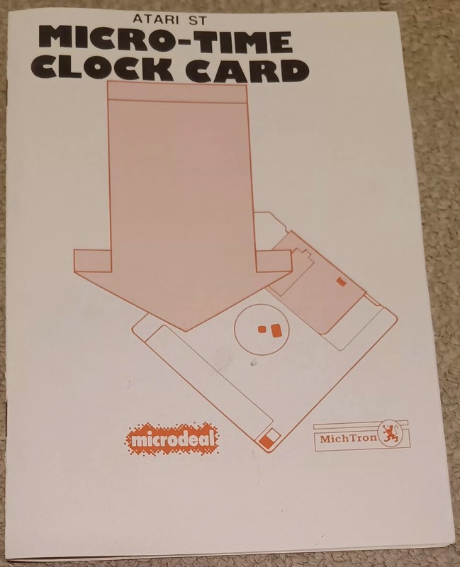 Installation Manual For Microdeal Micro-time Clock Card Atari ST