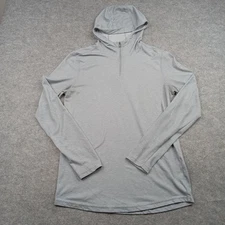 Under Armour Hoodie Mens Medium Gray Threadborne HeatGear Fitted Quarter 1/4 Zip