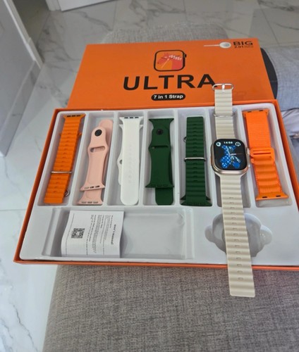 Smartwatch Ultra 7 In 1 2.2 HD Amoled Schermo Ricarica Wireless 49 Mm Series 8 - Foto 3 di 6