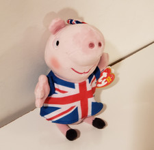 Ty Beanie Baby - Plush - Peppa the Pig - Union Jack UK Exclusive  6 Inch NEW