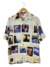 WACKO MARIA Short Sleeve Shirt M Rayon BLU All Over Pattern