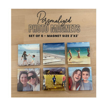 Custom Photo Magnets, Personalized Fridge Magnet Gift 2x2, Locker Magnet