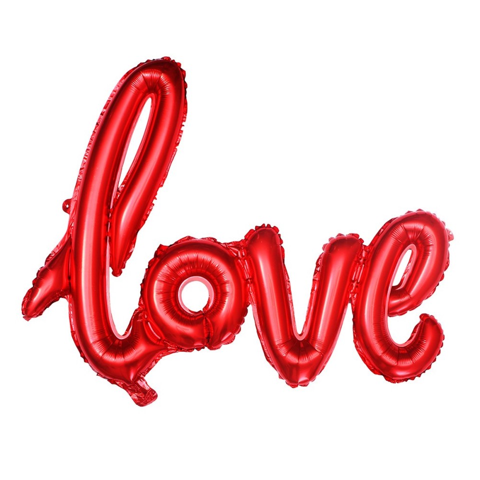AKH® Love-Buchstaben Ballon Mit 2 Herzballons – Folienballon-Set Mit Aufblasrohr – Für Valentinstag, Hochzeit, Party