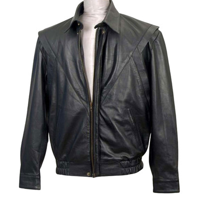 David Hasselhoff Michael Knight Rider Black Movie Leather Jacket Halloween Men