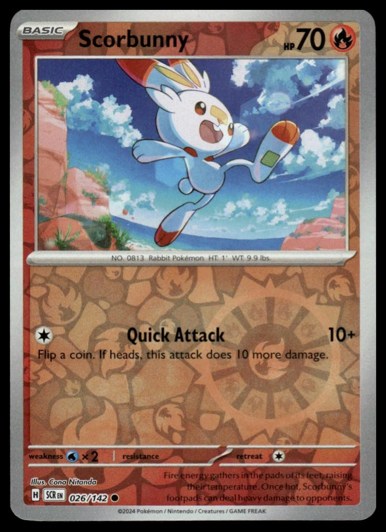 Scorbunny SV07: Stellar Crown #026/142 Reverse Holo NM