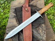 Handmade CARBON Steel Custom Hunting Bowie Knife with WOOD Handle