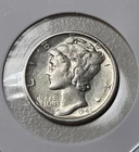 1943  Mercury Dime AU BU Silver (W26)