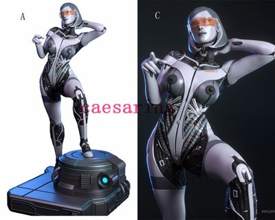 Mass Effec EDI 3D Printing Figure Unpainted Model GK Sculpture Blank Kit Statue