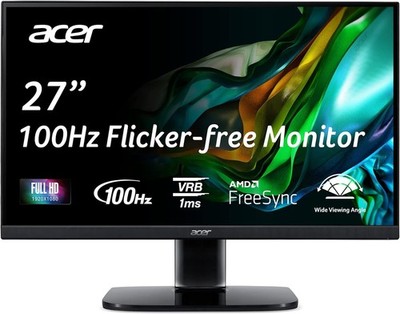 NEW Acer KB272 Ebi 27'' Full HD IPS 100Hz Monitor - FreeSync Slim Bezel HDMI VGA