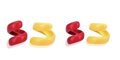 4 Pcs Red and Yellow Spiral Hot Dog Slicers, Manual Fancy