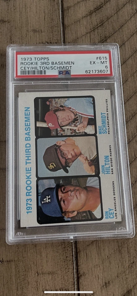 1973 Topps - High Number Mike Schmidt, Ron Cey, John Hilton #615 (RC) - Image 3 of 4