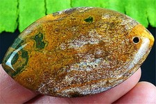V12801 50x30x6mm Natural Green/yellow Ocean Jasper Marquise Pendant Bead