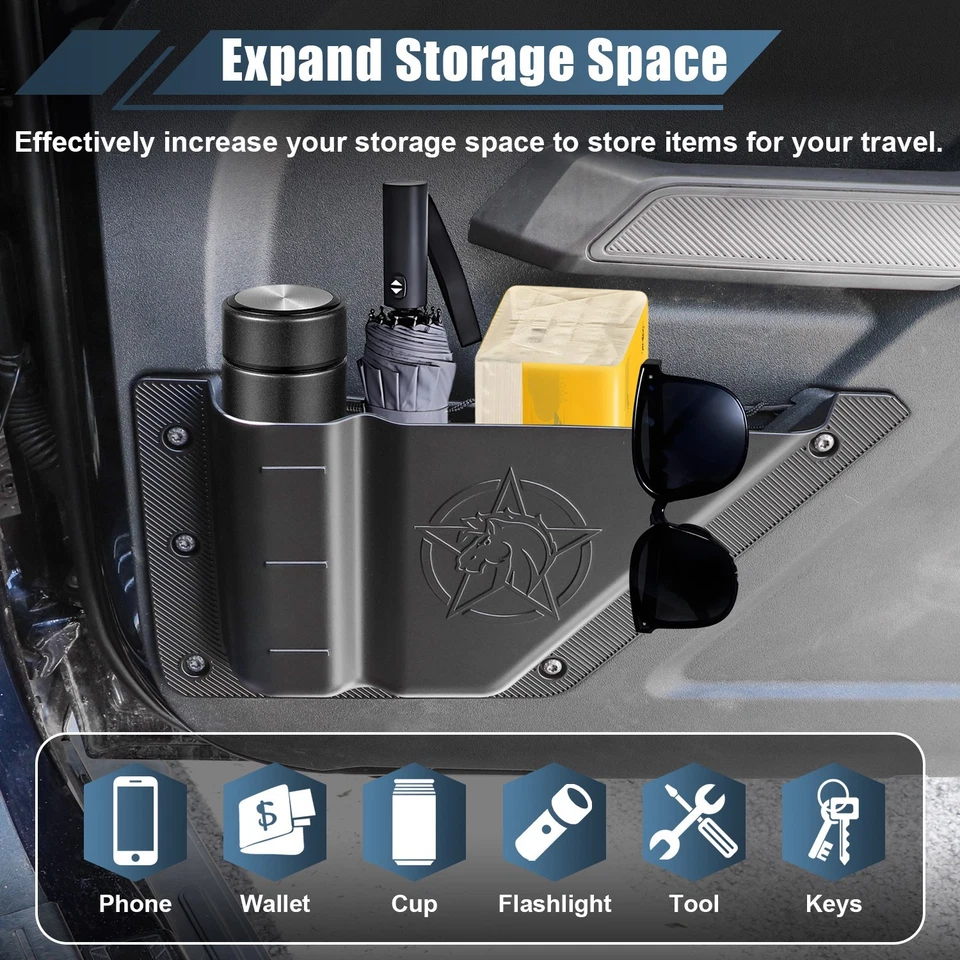 Front Rear Door Storage Pockets Door Side Organizer Box For Ford Bronco 2021-25 Foto 2 de 4