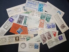 Italia Francobolli su frammento con annullo pubblicitario