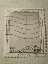 Francobollo Italia 1999 Centenario della nascita Lucio Fontana usato Uni. 2434