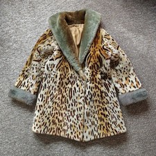 Vintage Royal Castor Fur Coat Beaver Lamb Leopard Jaeger Lined Women's 14-16