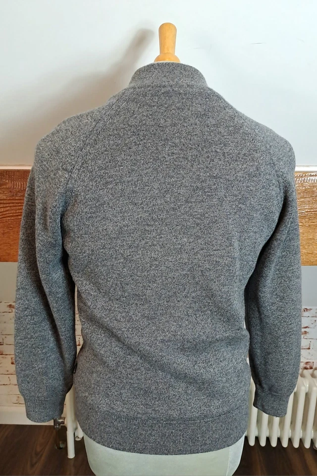 BARBOUR WEATHER COMFORT ZIP UP GREY WOOL CARDIGAN SIZE SMALL IN NICE CONDITION - Image 4 of 4