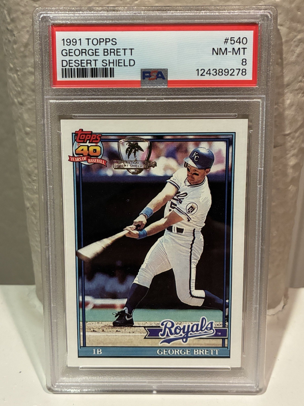 1991 Topps Operation Desert Shield #540 George Brett PSA 8