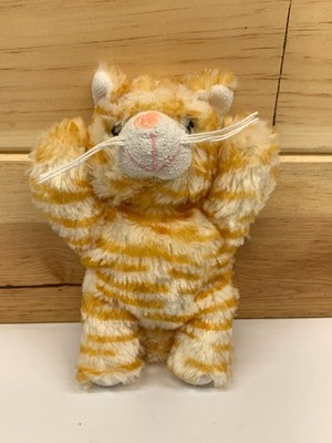 Striped Orange Kitty Cat Plush Stuffed Animal Setting 7''